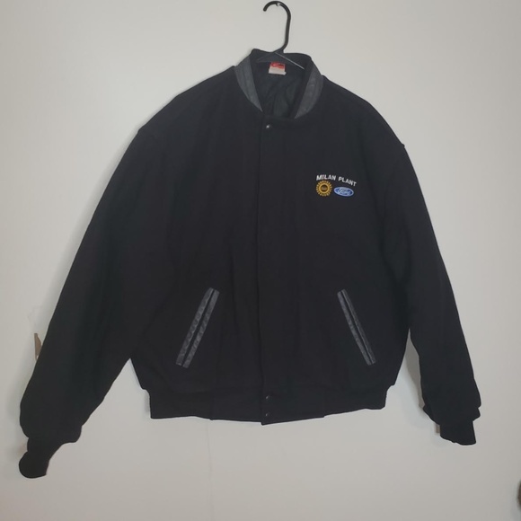 Union Line Other - Vintage Ford UAW; Milan Plant, L; Wool Blend; Leather; Varsity Letterman Jacket
